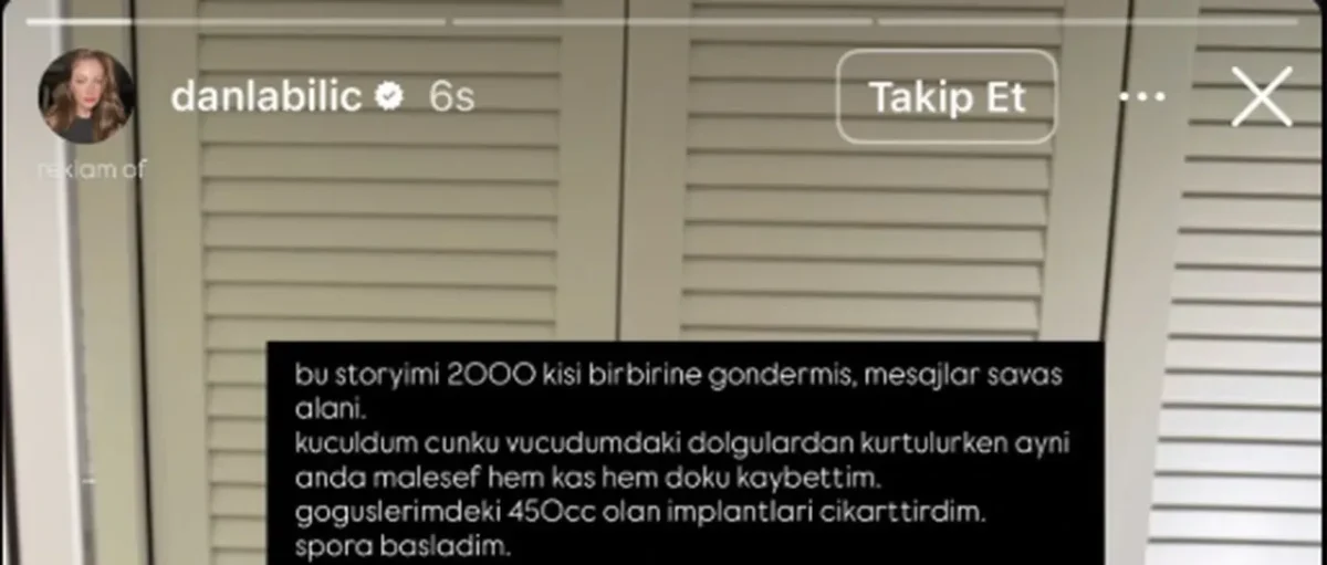 DANLA BİLİÇ’İN SON HALİ ENDİŞELENDİRDİ: “KAS VE DOKU KAYBETTİM” AÇIKLAMASI