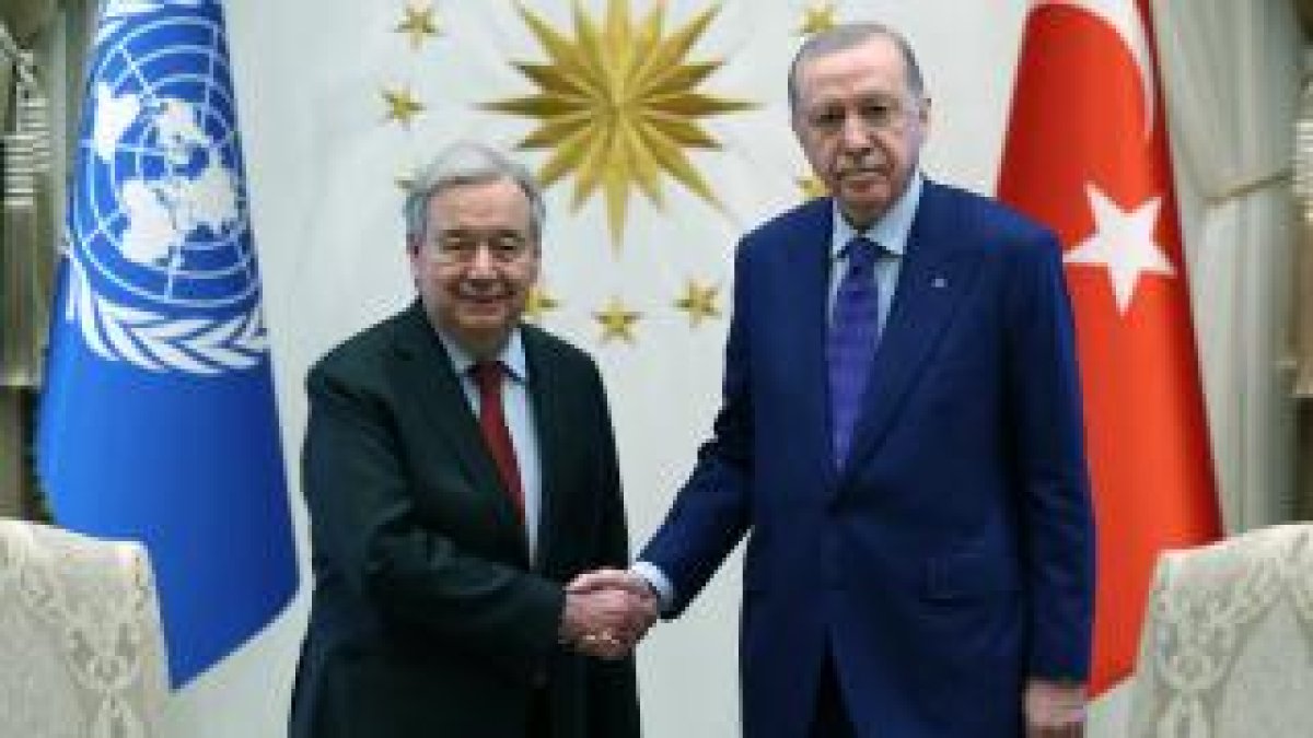 CUMHURBAŞKANI ERDOĞAN, BM GENEL SEKRETERİ GUTERRES’İ KABUL ETTİ