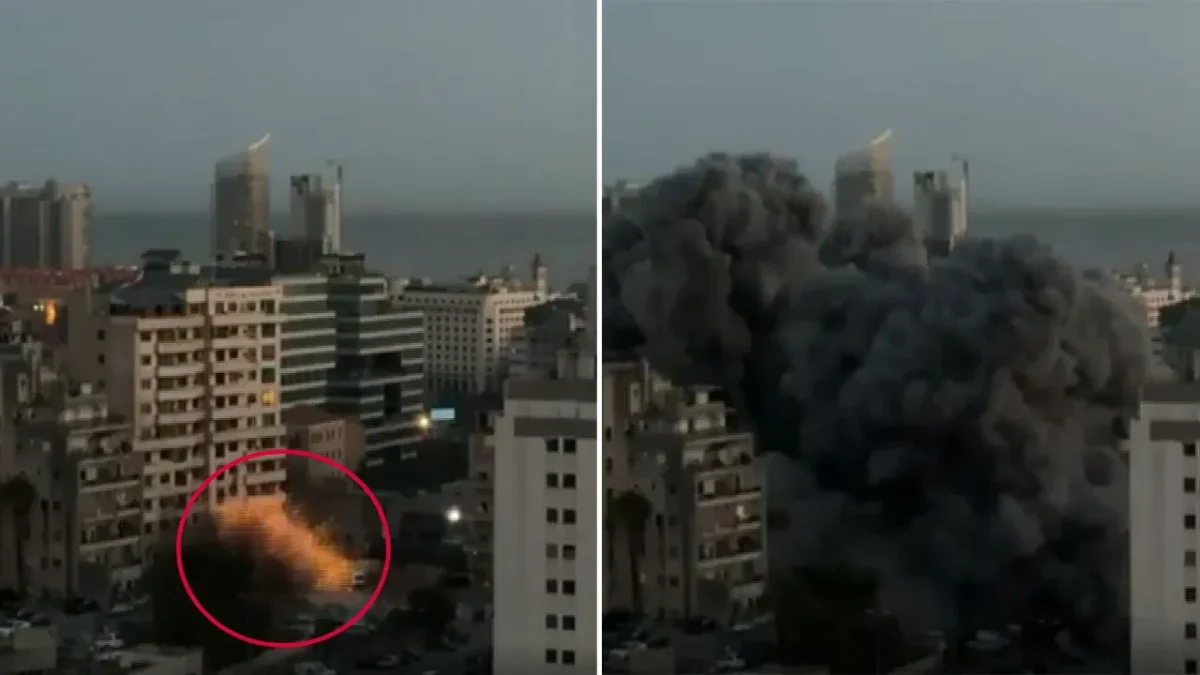 BEYRUT’TA GECEYİ AYDINLATAN SALDIRI: 15 KATLI BİNA YERLE BİR OLDU