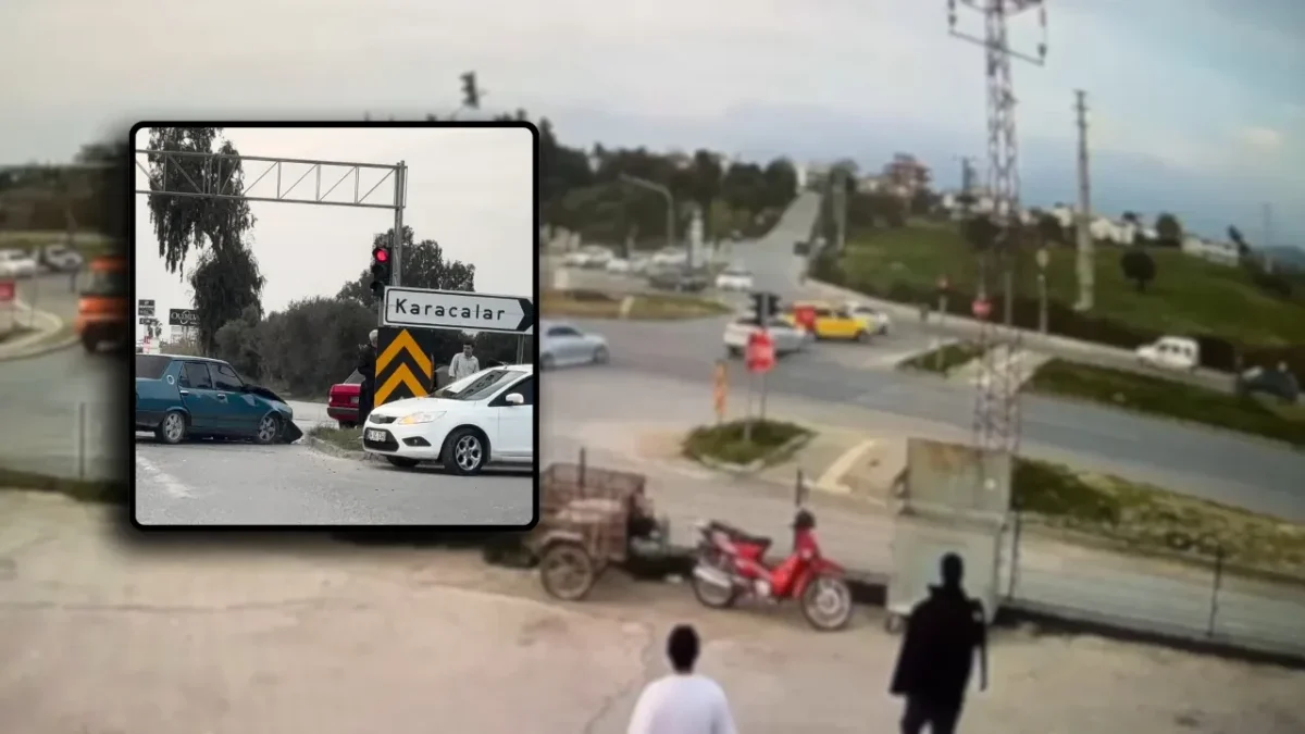 KIRMIZI IŞIK İHLALİ KAZAYI GETİRDİ: MANAVGAT’TA KORKUTAN ANLAR KAMERADA