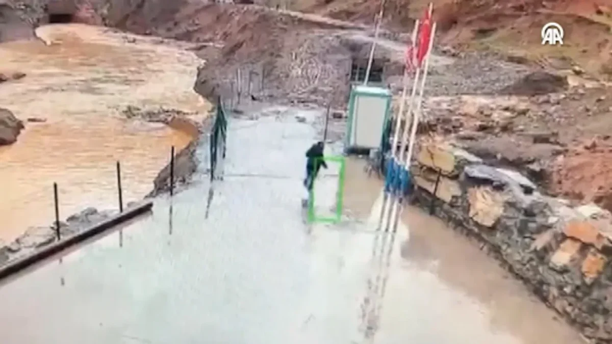 Şırnak’ta Sel Felaketi Kamerada: Çalışan ve Köpek Yavruları Ölümden Son Anda Kurtuldu