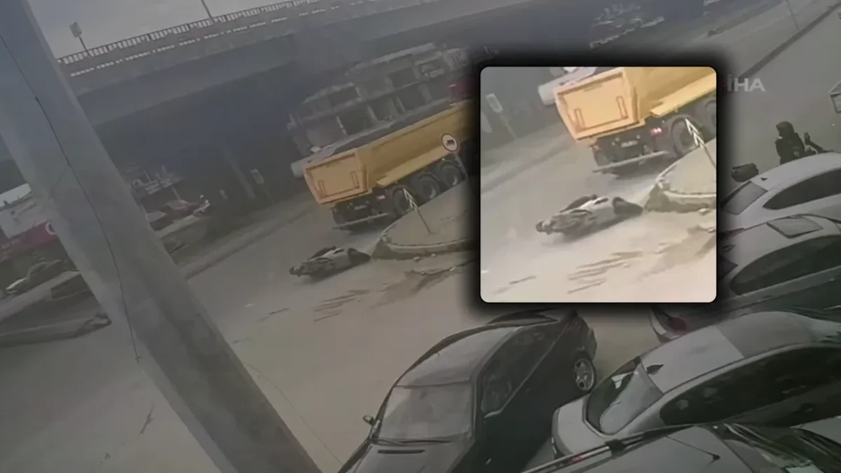 Samsun’da Korku Dolu Anlar: Motosiklet Sürücüsü Tırın Altına Girmekten Son Anda Kurtuldu